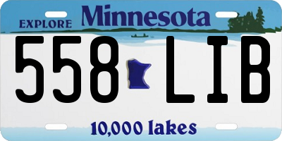 MN license plate 558LIB