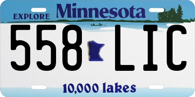 MN license plate 558LIC