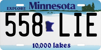 MN license plate 558LIE