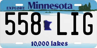MN license plate 558LIG