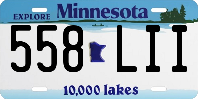 MN license plate 558LII