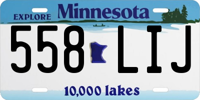 MN license plate 558LIJ