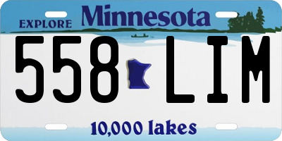 MN license plate 558LIM