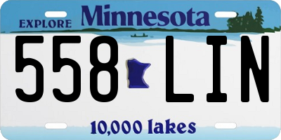MN license plate 558LIN