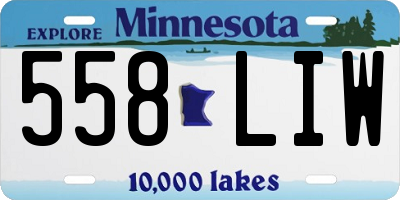 MN license plate 558LIW