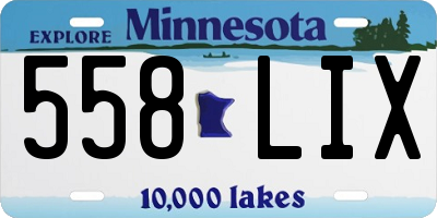 MN license plate 558LIX