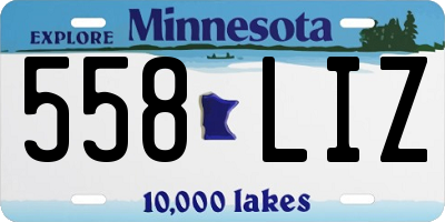 MN license plate 558LIZ