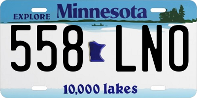 MN license plate 558LNO