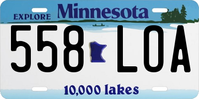 MN license plate 558LOA
