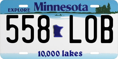 MN license plate 558LOB