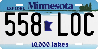 MN license plate 558LOC