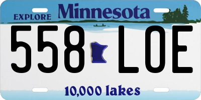 MN license plate 558LOE