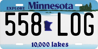MN license plate 558LOG