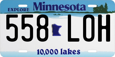 MN license plate 558LOH