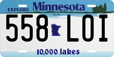 MN license plate 558LOI