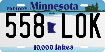MN license plate 558LOK
