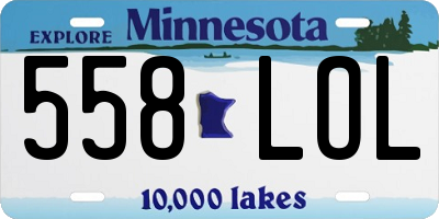 MN license plate 558LOL