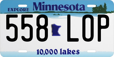 MN license plate 558LOP