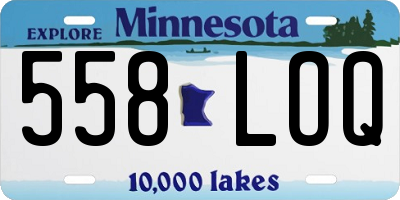 MN license plate 558LOQ