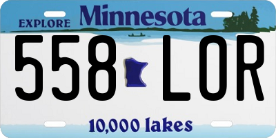 MN license plate 558LOR