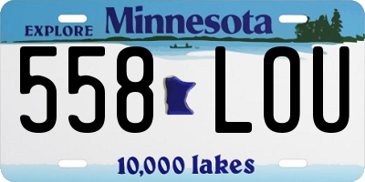 MN license plate 558LOU