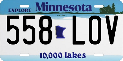MN license plate 558LOV