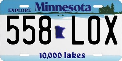 MN license plate 558LOX