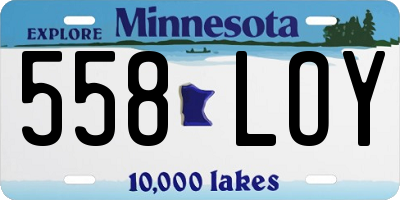 MN license plate 558LOY