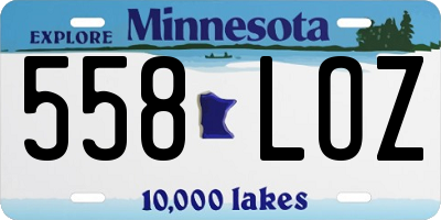 MN license plate 558LOZ