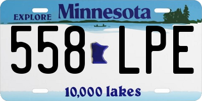 MN license plate 558LPE