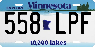 MN license plate 558LPF