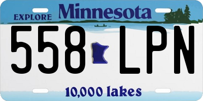 MN license plate 558LPN