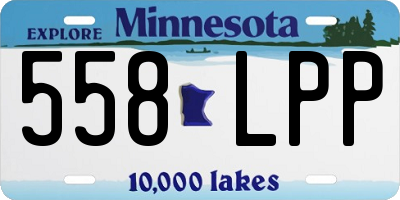 MN license plate 558LPP