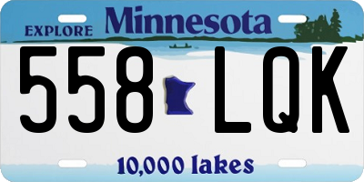 MN license plate 558LQK