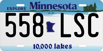 MN license plate 558LSC