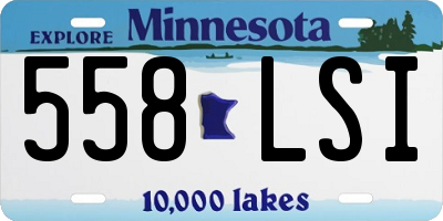 MN license plate 558LSI