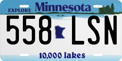 MN license plate 558LSN