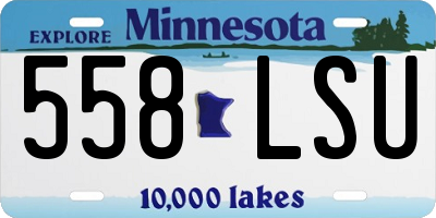 MN license plate 558LSU