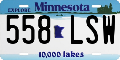 MN license plate 558LSW