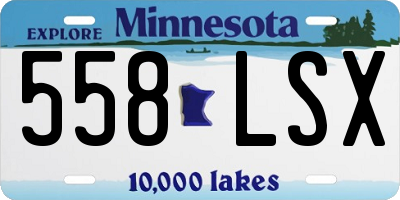 MN license plate 558LSX