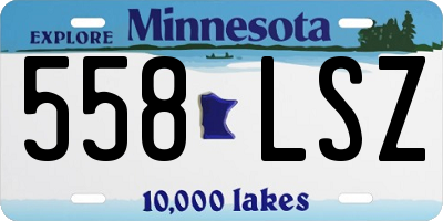 MN license plate 558LSZ