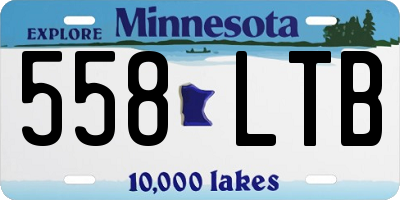 MN license plate 558LTB