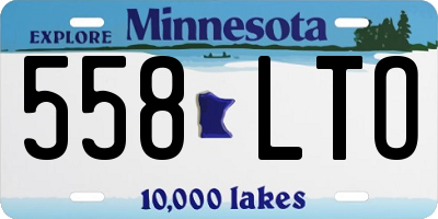 MN license plate 558LTO
