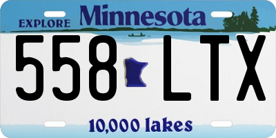 MN license plate 558LTX