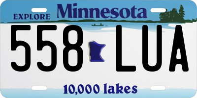 MN license plate 558LUA