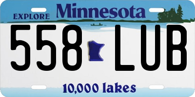 MN license plate 558LUB