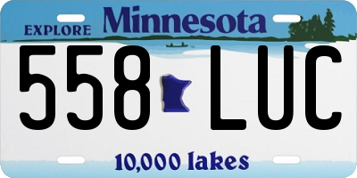 MN license plate 558LUC