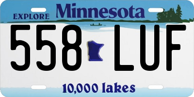 MN license plate 558LUF