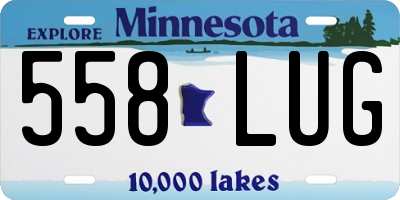 MN license plate 558LUG