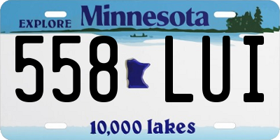 MN license plate 558LUI